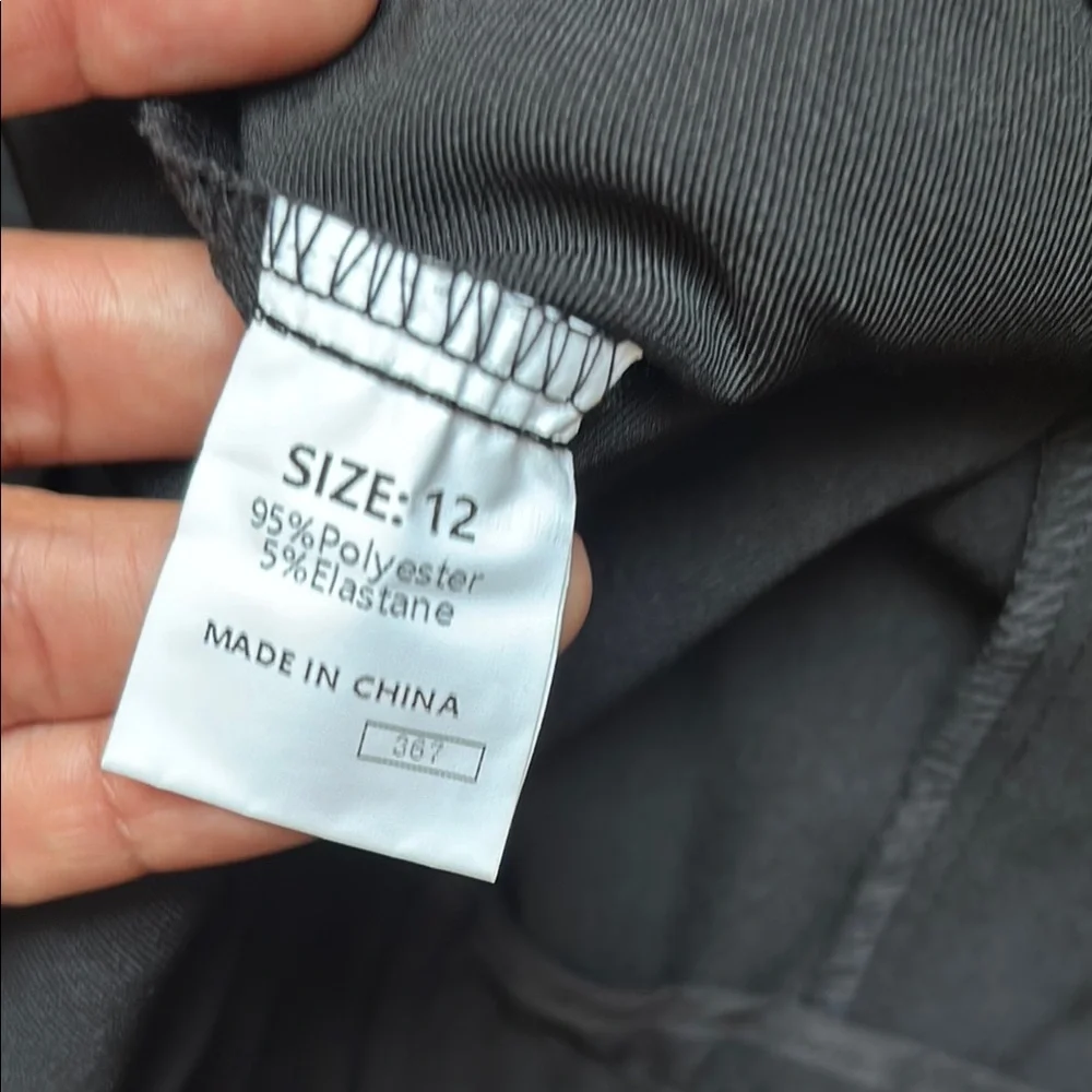 Elegant Black Wide Leg Cargo Pants dressy size 12 - Picture 2 of 4